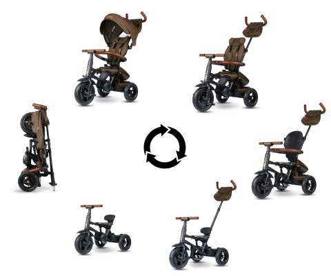 Qplay Rowerek Trójkołowy Rito Deluxe Rubber Brown Qplay Rowerek Trójkołowy Rito Deluxe Rubber Brown
