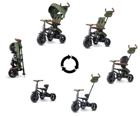 Qplay Rowerek Trójkołowy Rito Deluxe Rubber Olive Qplay Rowerek Trójkołowy Rito Deluxe Rubber Olive