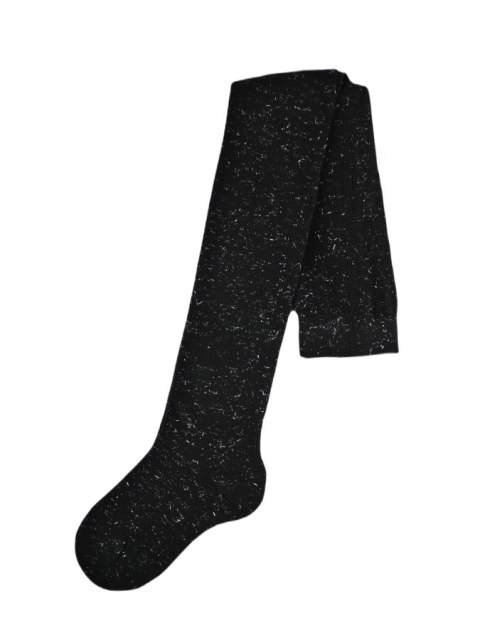 Rajstopy bawełna czarne srebrny lureks 80/86 NOVITI RB002-G-02
