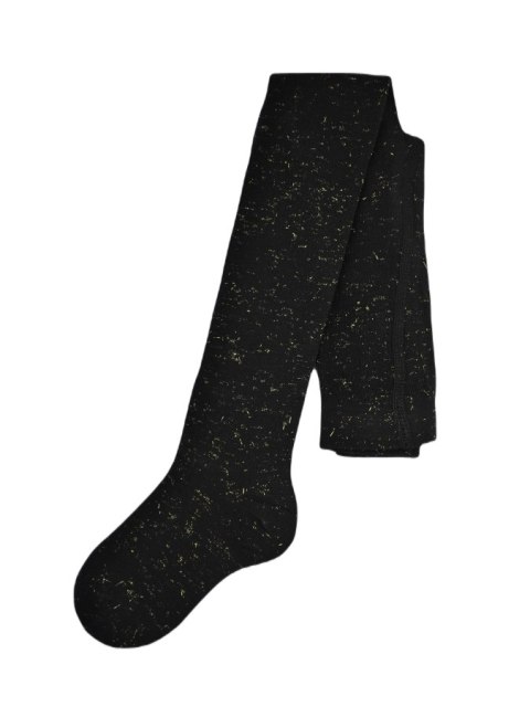 Rajstopy bawełna czarne złoty lureks 104/110 NOVITI RB002-G-03