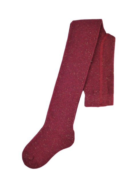 Rajstopy bawełna bordo melanż złoty lureks 80/86 NOVITI RB002-G-04