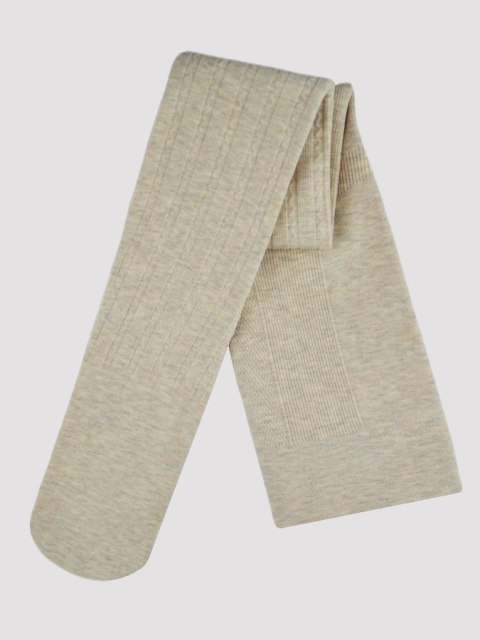 Rajstopy thermo z ociepliną beż melanż 116/122 NOVITI RB003-G-01