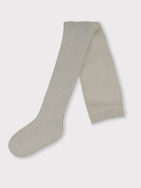 Rajstopy prążek beż ze srebrnym lureksem 140/14 NOVITI RB005-G-026