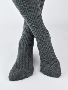 Rajstopy bawełna prążek grafitowy melanż 128/134 NOVITI RB007-G-04