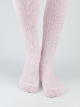 Rajstopy bawełna żakard wzór prążki róż 68/74 NOVITI RB009-G-02