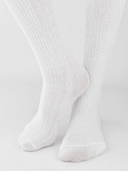 Rajstopy bawełna prążek warkocz biały 56/62 NOVITI RB011-G-01