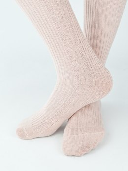 Rajstopy bawełna prążek warkocz różowy 92/98 NOVITI RB011-G-02