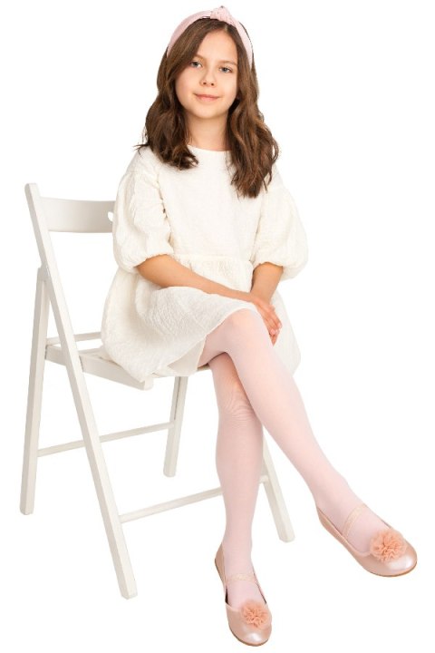 Rajstopy lycra 20 den białe 128/134 NOVITI RM002-G-01