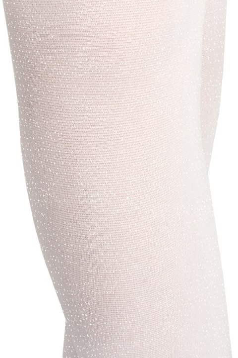 Rajstopy micro 40den białe z brokatem 104/110 NOVITI RM010-G-01