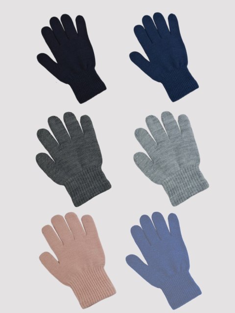 NOVITI RZ002-G-01 Rękawiczki dziewczęce 5p akryl magic mix pojedyncze 16