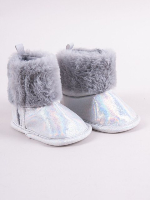 SCORPIO OBO-190G Buciki srebrny brokat dziewczęce 6-12m