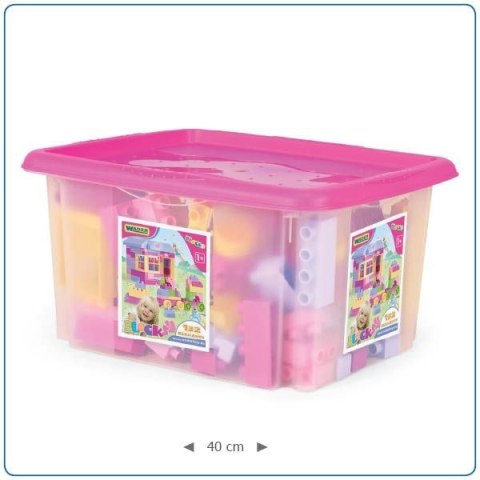 WADER 41280 Blocks - Klocki 132 elem. w pojemniku - Zestaw dla dziewczynek