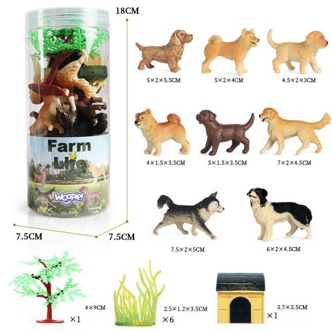 Zestaw figurek Piesek 16szt. Farma WOOPIE 47092
