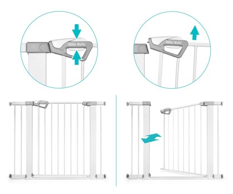 Milly Mally Bramka zabezpieczająca Barierka na schody z rozszerzeniami Guardy 104 White