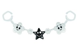 Zawieszka do wózka czarno-biała 2x kwiatek 1x gwiazdka TULLO 179