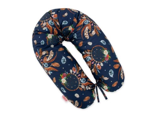 Bawełniana poszewka do poduszki ciążowej Longer - Łapacze snów na granacie