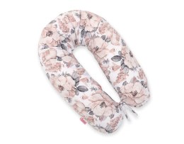 Bawełniana poszewka do poduszki ciążowej Longer - Róże sepia
