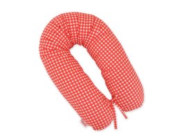 Bawełniana poszewka do poduszki ciążowej Longer - kratka czerwona