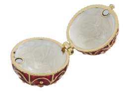 Ekskluzywna metalowa szkatułka z kryształkami - Jajo Fabergé - B0748-17 RD