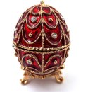 Ekskluzywna metalowa szkatułka z kryształkami - Jajo Fabergé - B0748-17 RD