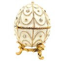 Ekskluzywne Szkatułka Jajo Fabergé Metalowa z Kryształkami - B0748-17WH