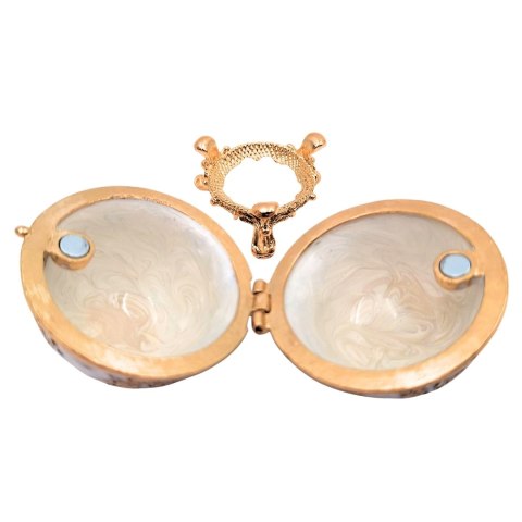 Ekskluzywne Szkatułka Jajo Fabergé Metalowa z Kryształkami - B0794-00