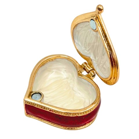 Ekskluzywne Szkatułka Pudełeczko na Biżuterię - Serce z Kryształkami - B0767-06RD