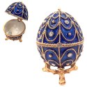 Ekskluzywne metalowa szkatułka z kryształkami - Jajo Fabergé - B0748-17 BL