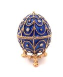 Ekskluzywne metalowa szkatułka z kryształkami - Jajo Fabergé - B0748-17 BL