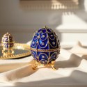 Ekskluzywne metalowa szkatułka z kryształkami - Jajo Fabergé - B0748-17 BL