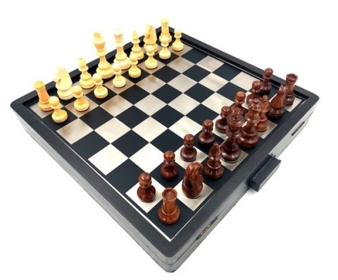 Szachy Drewniano-Metalowe 33x33cm - G334B