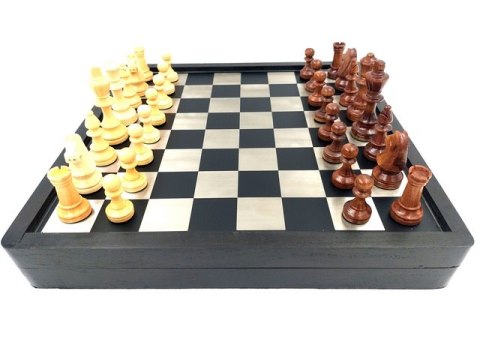 Szachy Drewniano-Metalowe 33x33cm - G334B