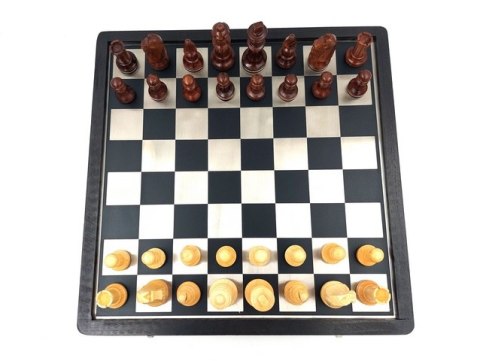 Szachy Drewniano-Metalowe 33x33cm - G334B