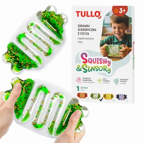 Zabawka sensoryczna z cieczą squishy zielony TULLO 707