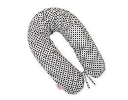 Bawełniana poszewka do poduszki ciążowej Longer - mini-rozeta czarna