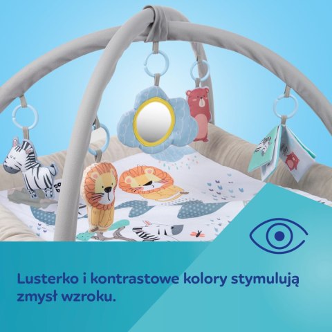 CANPOL 81/101 Pluszowa mata eukacyjna z pałąkami dla dzieci 0m+ SAFARI