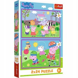 TREFL 34435 Puzzle 2x24 Peppa na placu zabaw