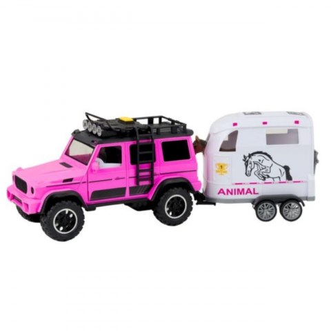 Samochód terenowy różowy z przyczepącWOOPIE 57260