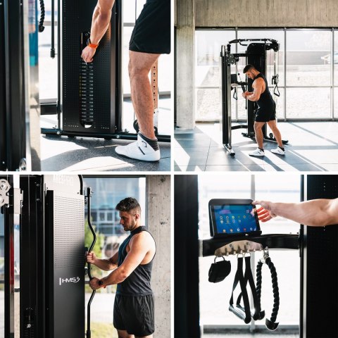 ARES PRO BRAMA DO ĆWICZEŃ Z WYCIĄGIEM I STOSEM COMMERCIAL HMS