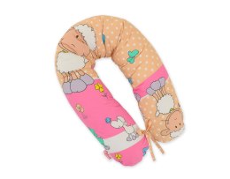 Bawełniana poszewka do poduszki ciążowej Longer - Owieczki beżowe