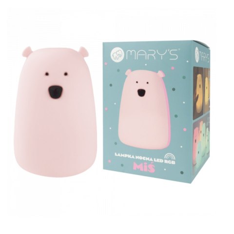 Lampka LED Miś duży różowy RGB+WW+RC z pilotem MARY'S MW20787