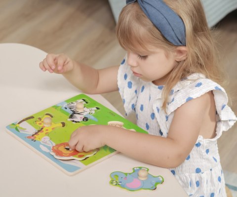 Viga 50840 Drewniane puzzle z uchwytami - zwierzęta Afryki