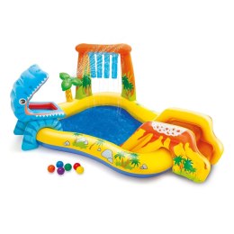 Basen zabaw Dinozaury ze zjeżdżalnią 249 x 191 x 109 cm INTEX 57444