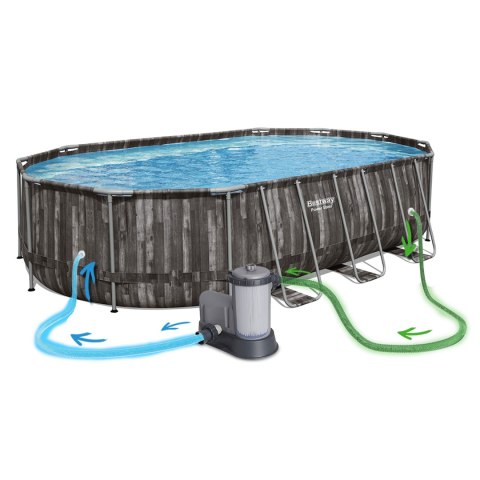 Basen ogrodowy stelażowy 610 x 366 x 122 cm 18w1 Bestway 5611R