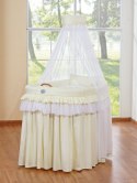 Kosz Mojżesza wiklinowy z baldachimem - Little Princess kremowy