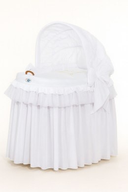 Kosz Mojżesza wiklinowy ze składaną budką - Little Princess biały