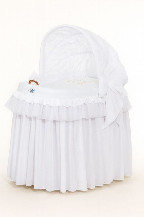 Kosz Mojżesza wiklinowy ze składaną budką - Little Princess biały