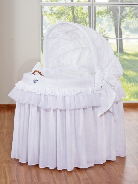 Kosz Mojżesza wiklinowy ze składaną budką - Little Princess biały