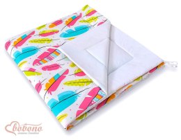 Namiot TIPI dla dzieci + mata + poduszki + zawieszki pióra - Kolorowe piórka