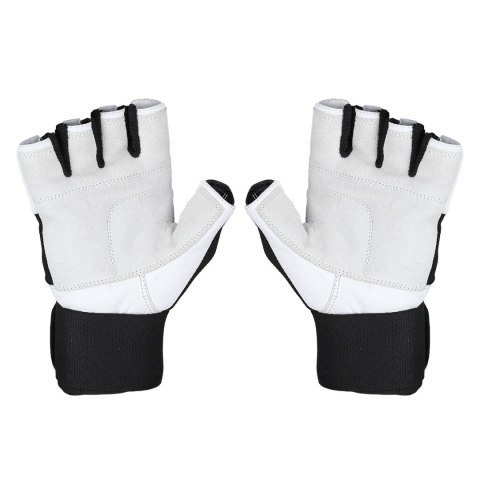 RST04 WHITE-BLACK ROZM. S RĘKAWICE NA SIŁOWNIĘ HMS